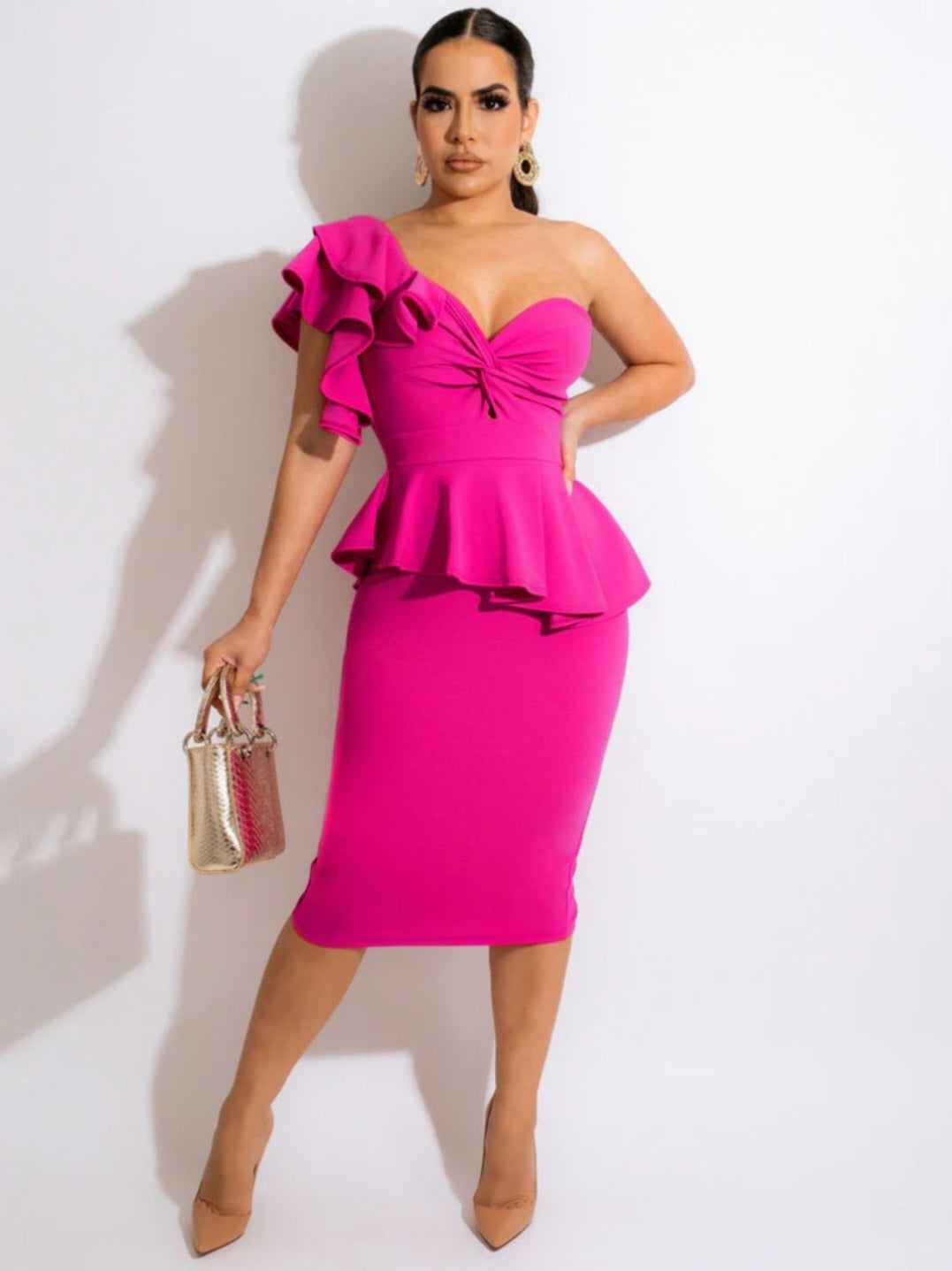 Sexy peplum bodycon dress