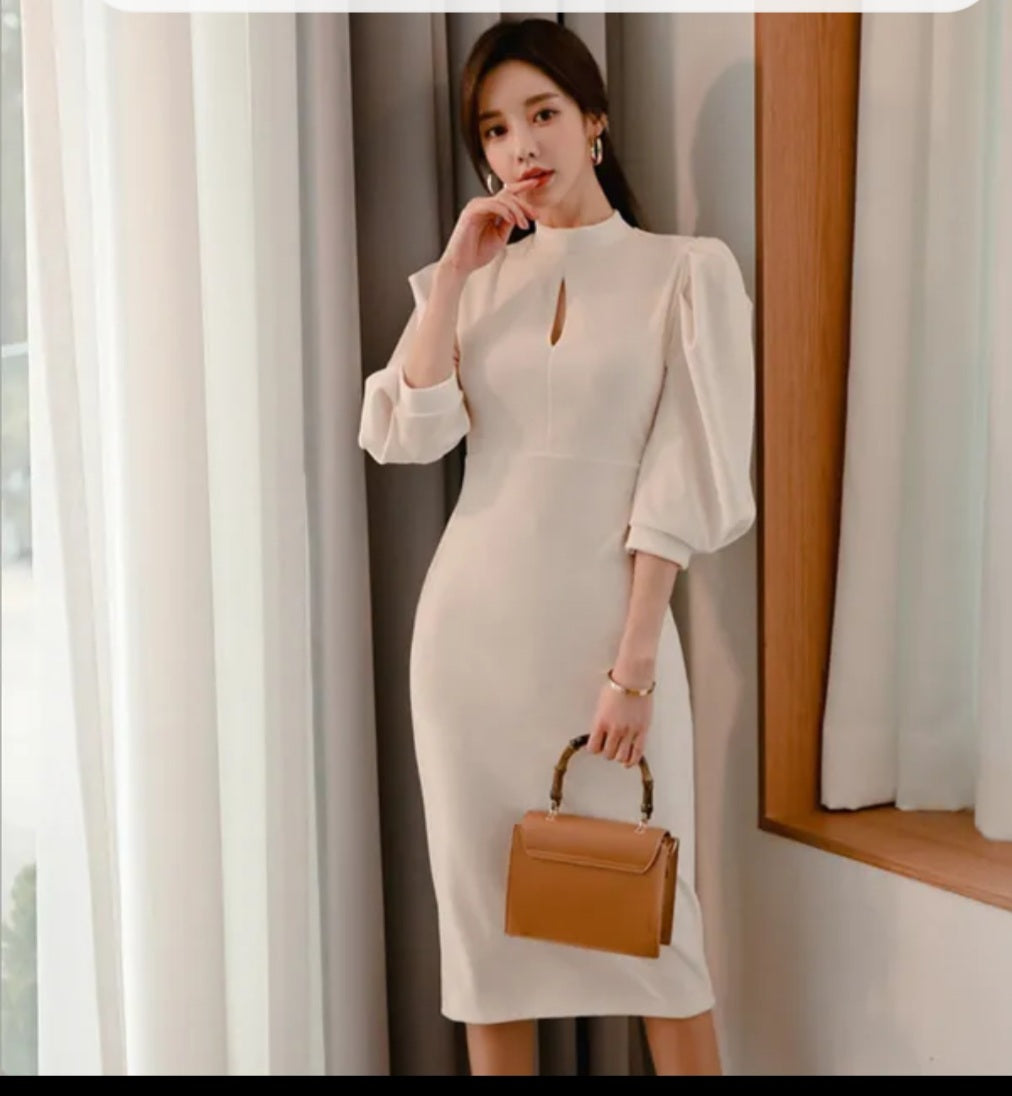 elegant high neck dress