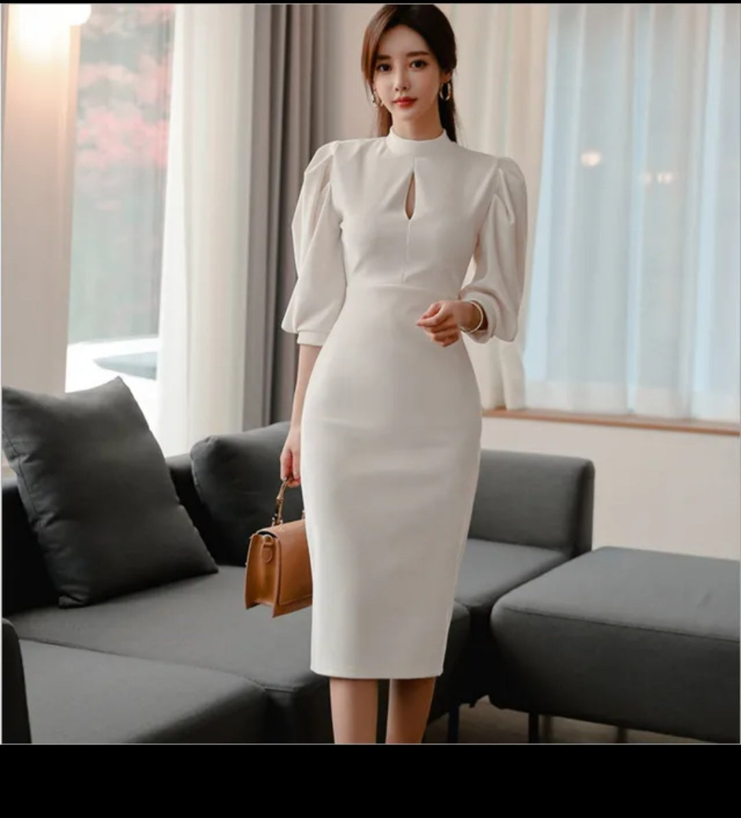 elegant high neck dress