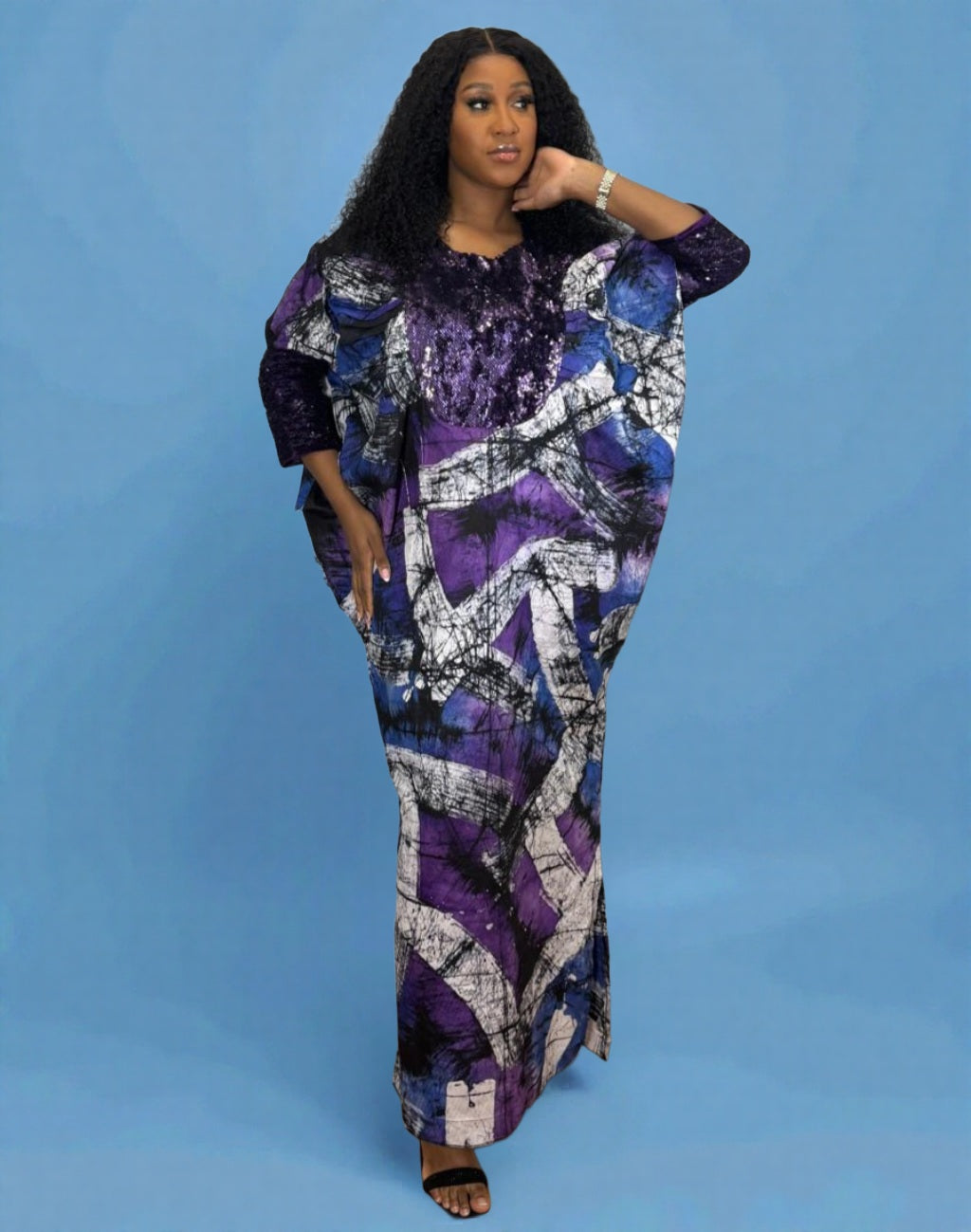 Indigo Cowl Dress