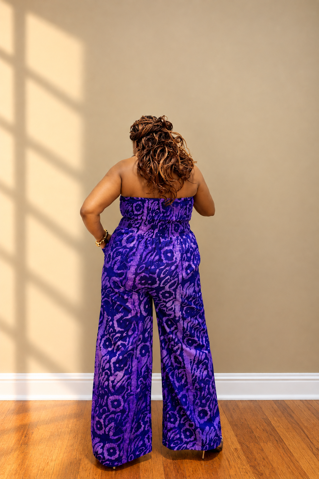 Amethyst Purple Strapless Wide-Leg Jumpsuit