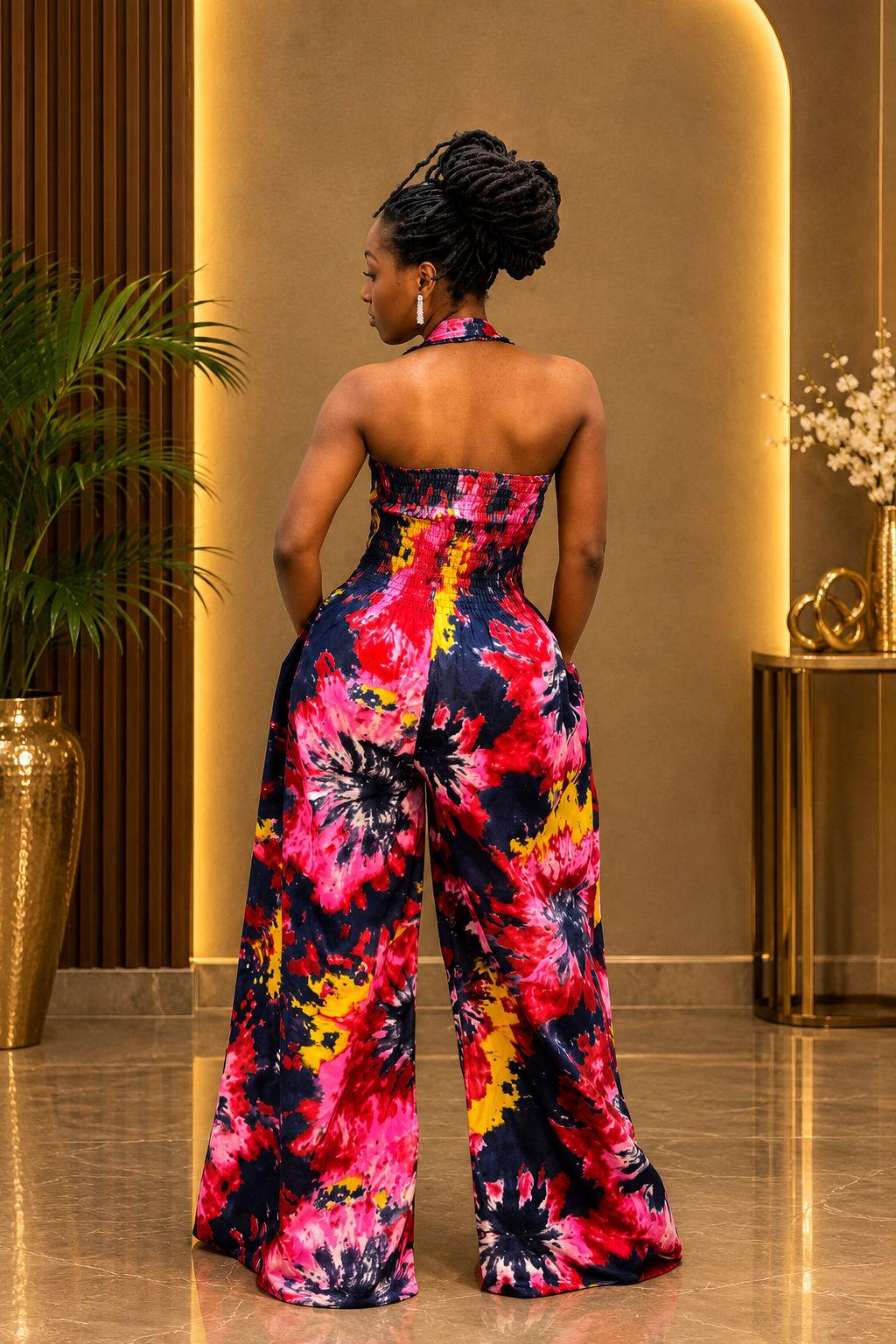 Zuri Vibrant Print Wide-Leg Jumpsuit